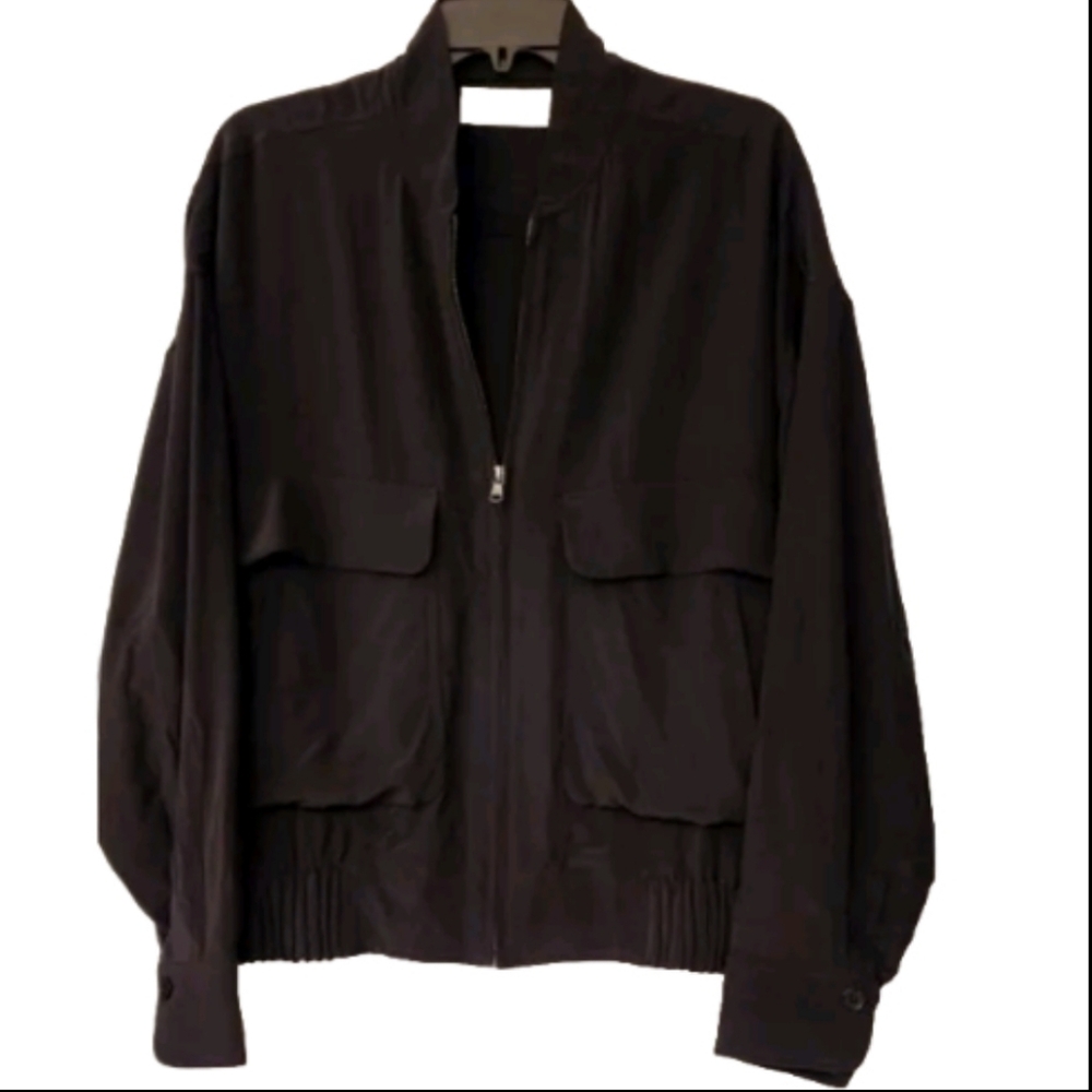 Equipment Black Zip-Front Utility Jacket